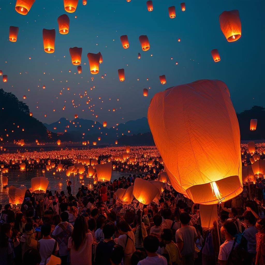 無数のランタンが夜空を彩る幻想的な「平渓天燈節」